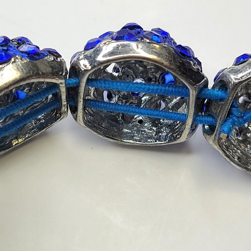 Blue Crystal Rhinestone Bracelet - Picture 3 of 9